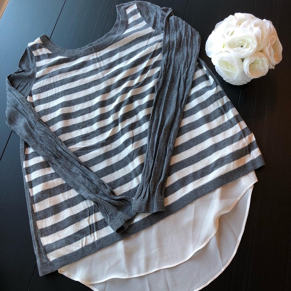 Express Striped Open Back Sweater M